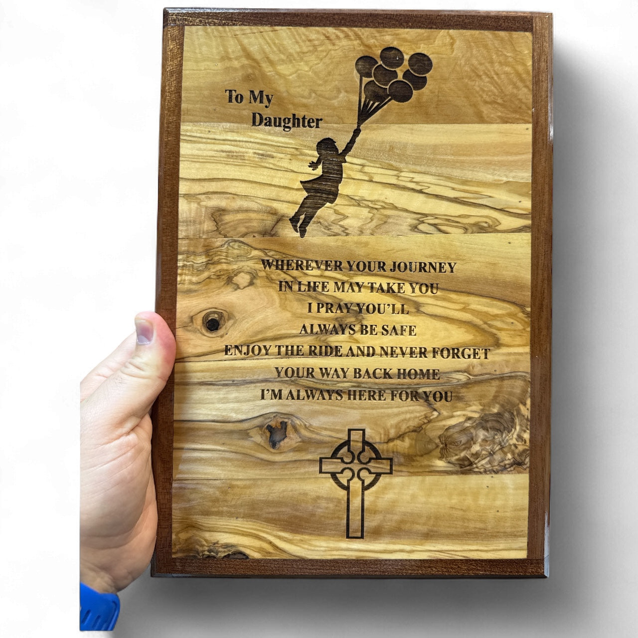 To My Daughter – Olive Wood Plaque with Prayer Message