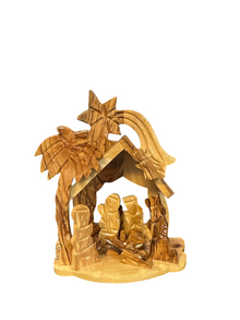 Mini Rustic Olive Wood Nativity Scene – Hand-Carved in Bethlehem