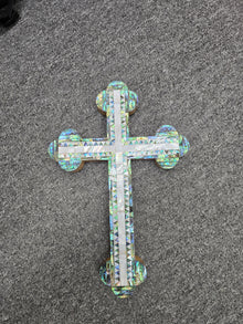 Roman Cross Sea Shell Artistic - Olivewood 35cm