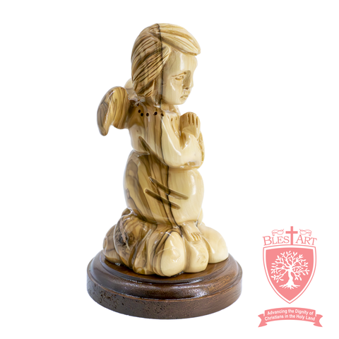 Angel Kneeling on a Cloud - Olive Wood