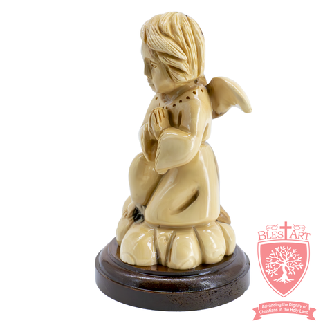 Angel Kneeling on a Cloud - Olive Wood