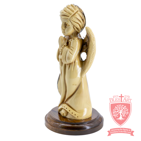 Angel with Rosary - Olive Wood