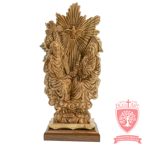 Holy Trinity Statue - Olive Wood