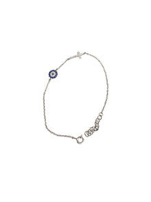 Silver Plated Evil Eye & Cross Bracelet