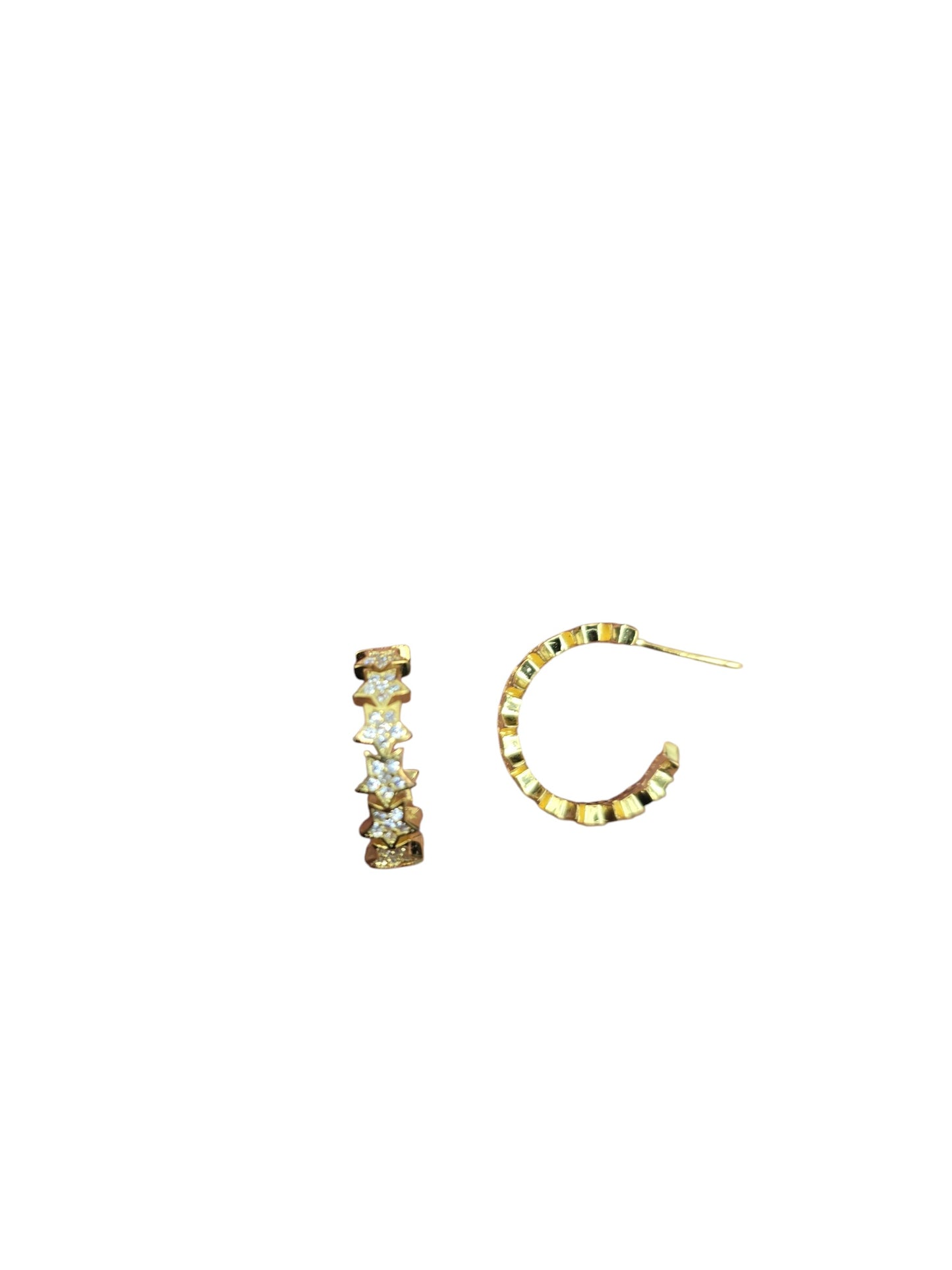 Gold Star Hoop Earrings