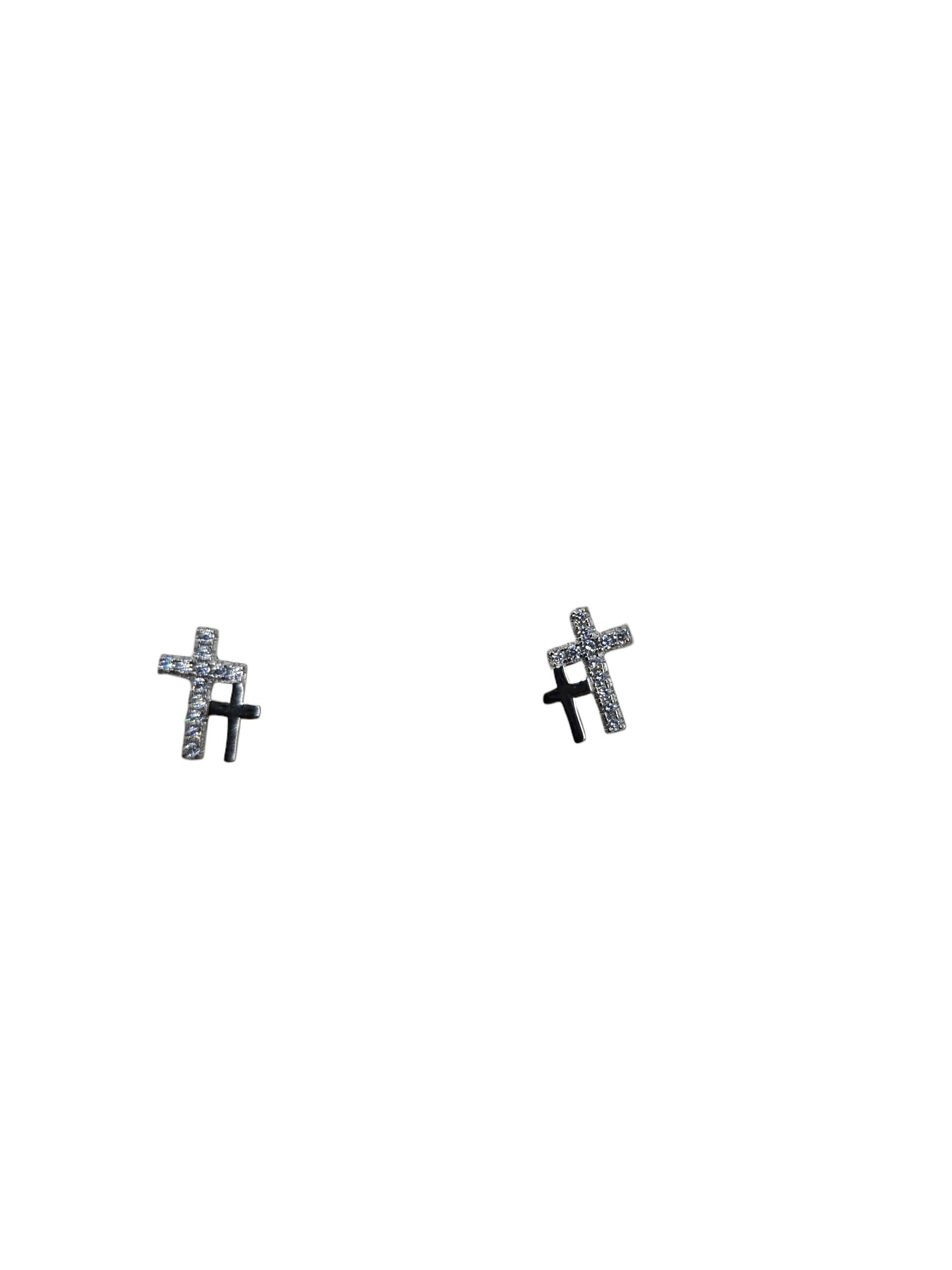 Silver Cross Stud Earrings