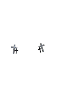 Silver Cross Stud Earrings