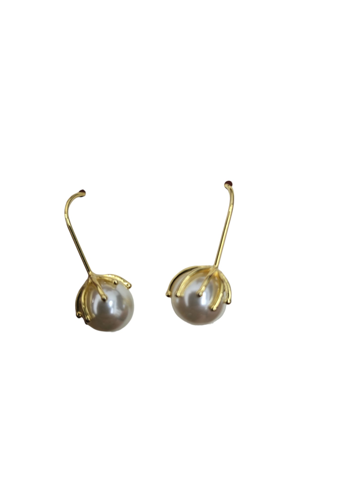 Gold Pearl Stud Earrings