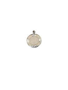 Silver Plated White Opal Medallion Necklace