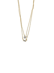 Gold Plated Layered Crystal Necklace