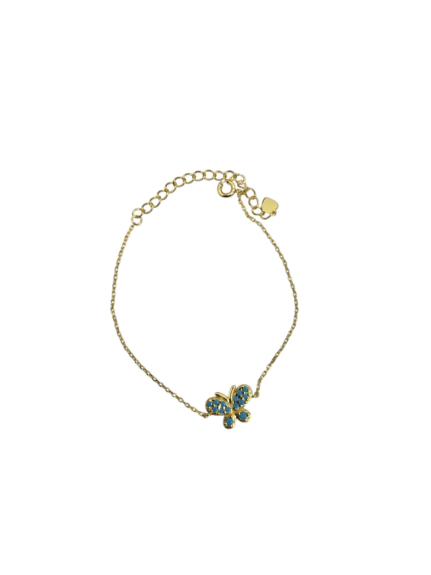 Silver Plated Butterfly Blue Stone Bracelet