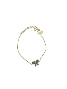 Silver Plated Butterfly Blue Stone Bracelet