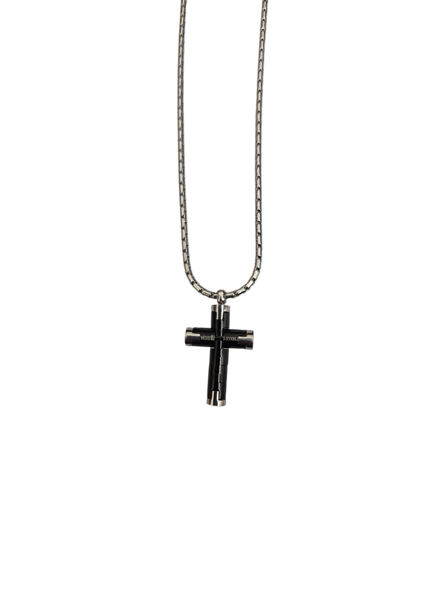 Black Stainless Steel Cross Necklace