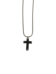 Black Stainless Steel Cross Necklace