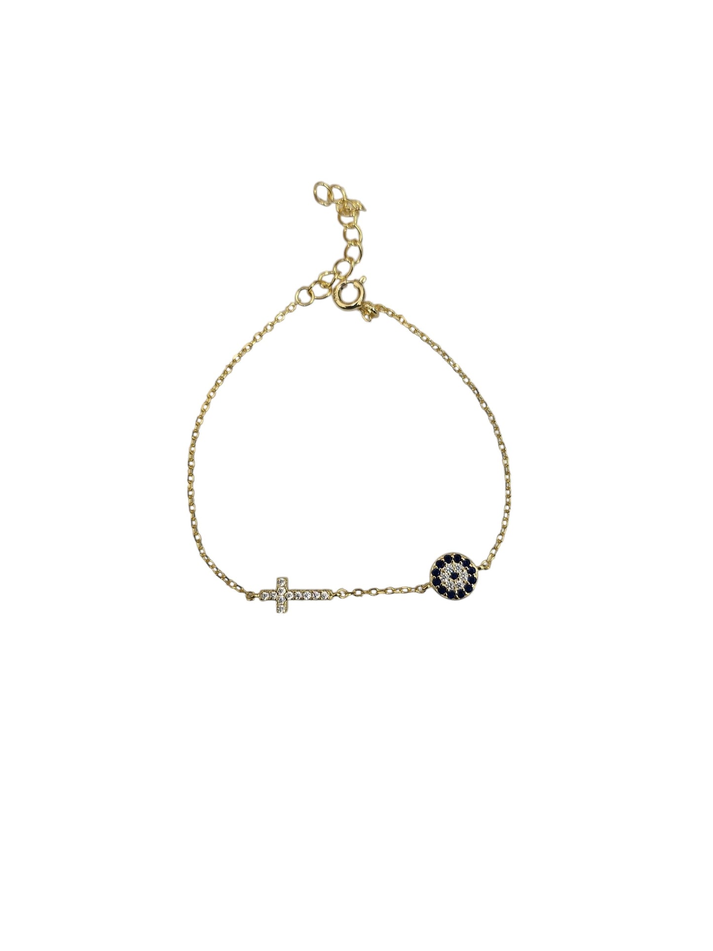 Silver Plated Blue Evil Eye Bracelet