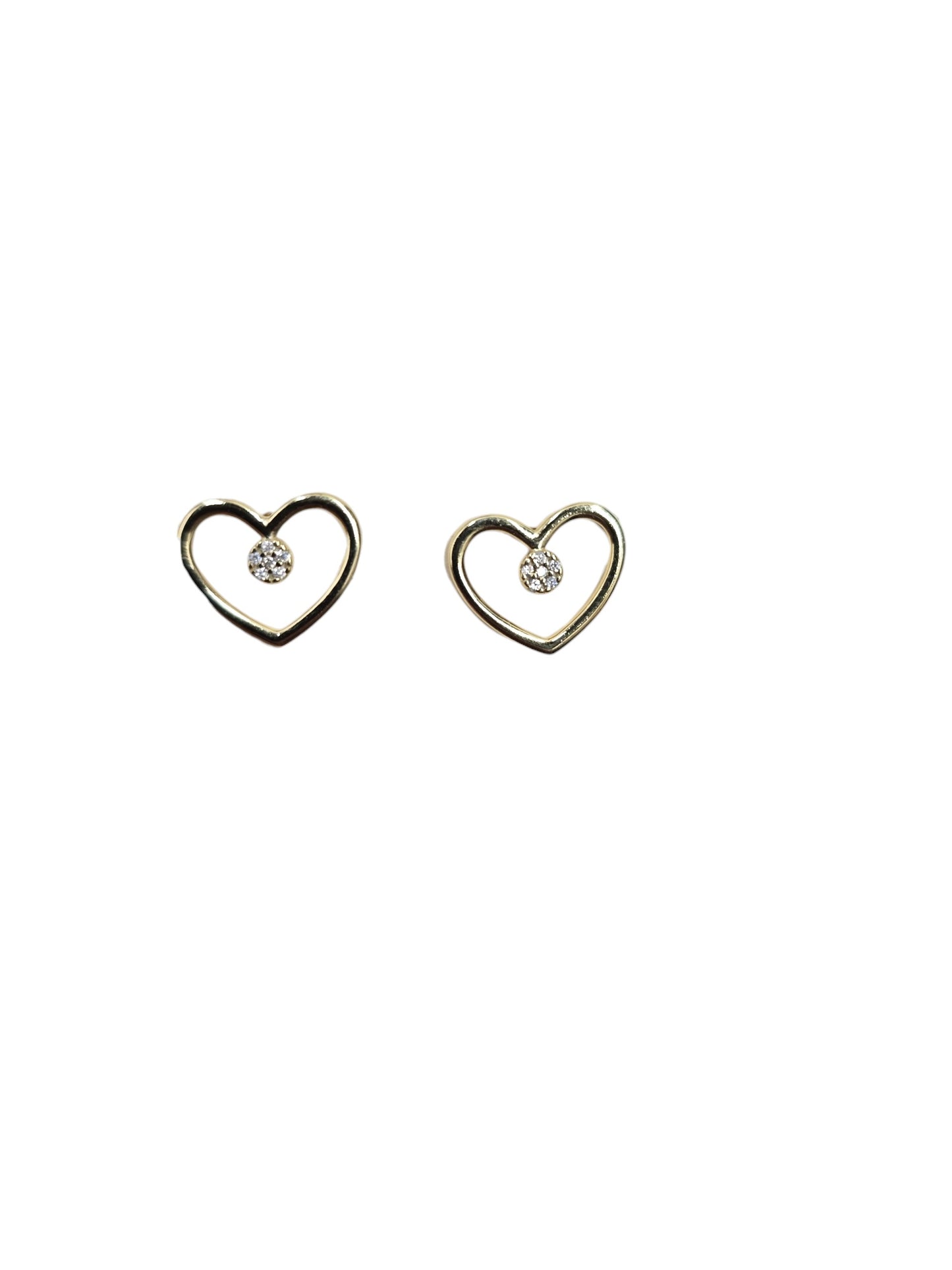 Gold Heart Outline Earrings