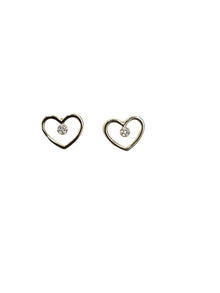 Gold Heart Outline Earrings