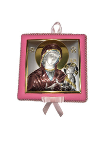 Musical Virgin Mary Baptism Icon – Silver Plated Cradle Hanging (Multiple Styles)