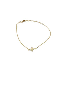 Silver Plated Flower Crystal Bracelet