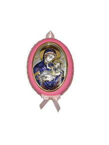 Musical Virgin Mary Baptism Icon – Silver Plated Cradle Hanging (Multiple Styles)