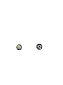 Round Blue Eye Stud Earrings