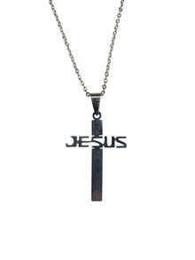 Silver Jesus Cross Necklace