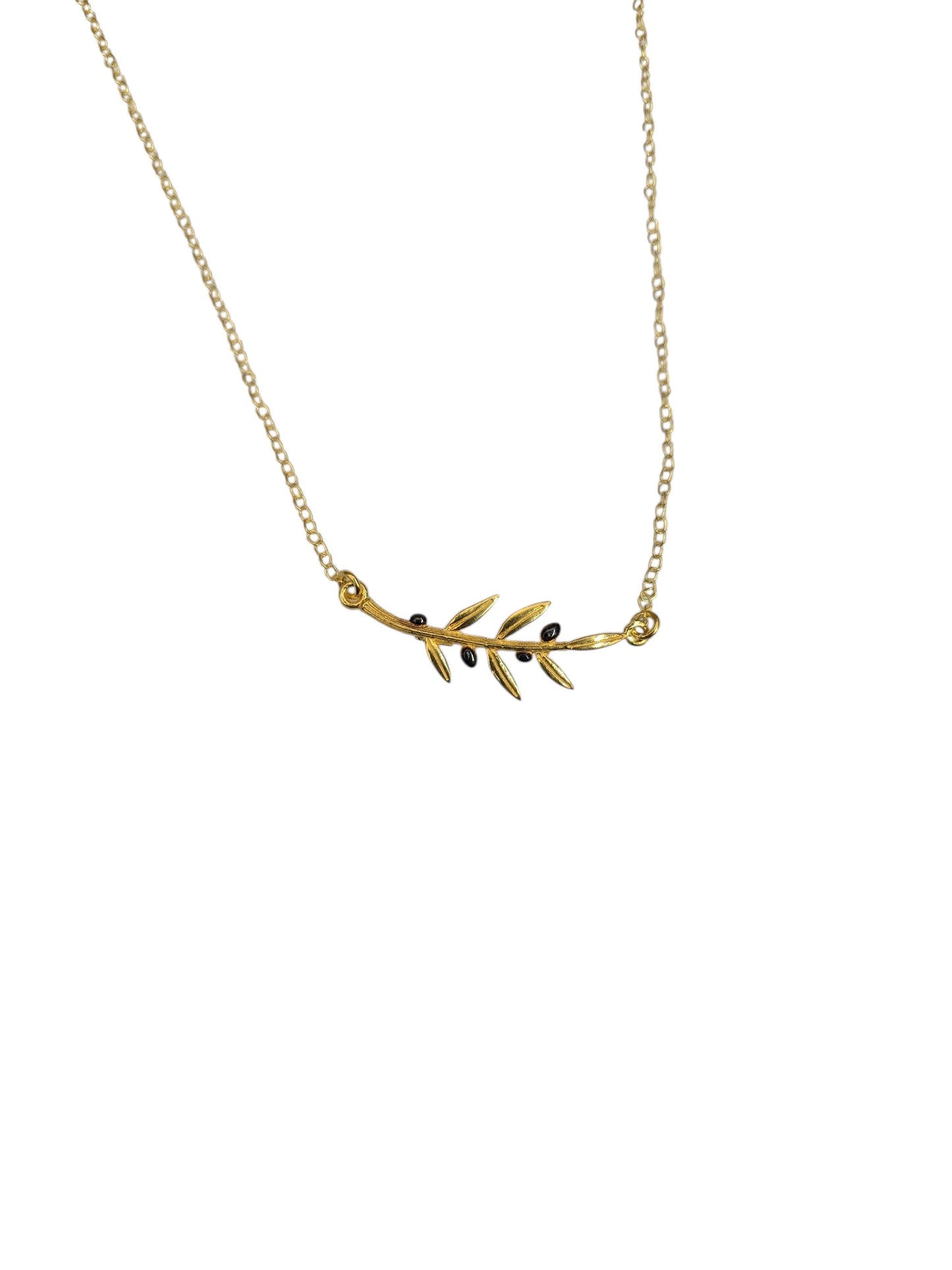 Gold Olive Branch Necklace