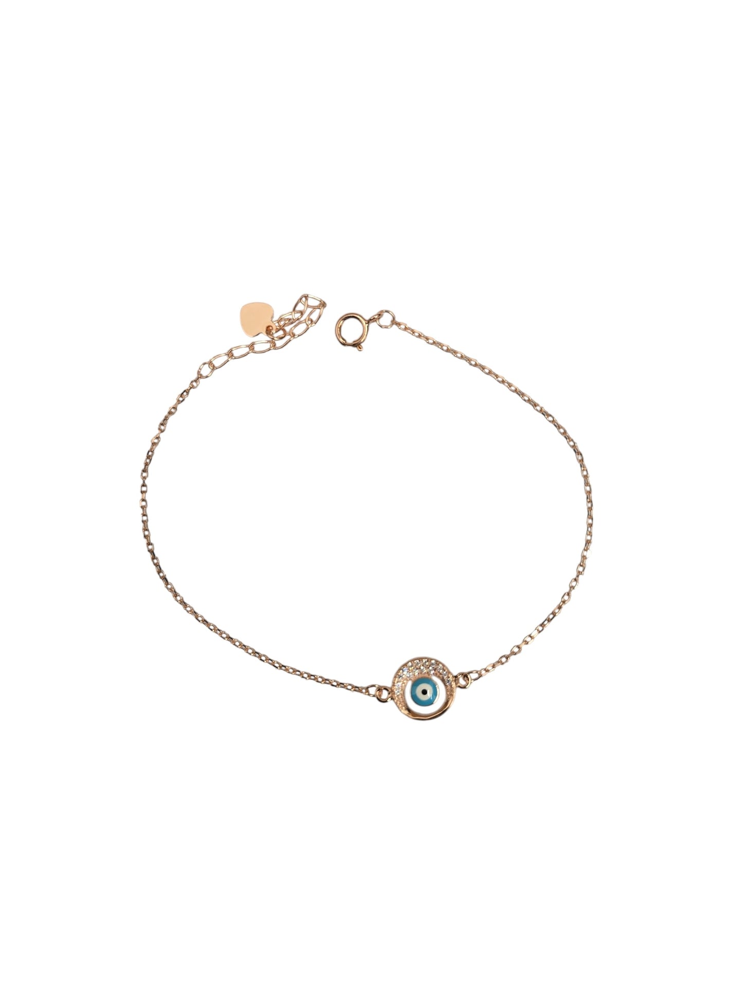 Rose Gold Plated Crystal Evil Eye Bracelet