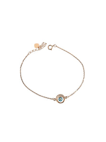 Rose Gold Plated Crystal Evil Eye Bracelet