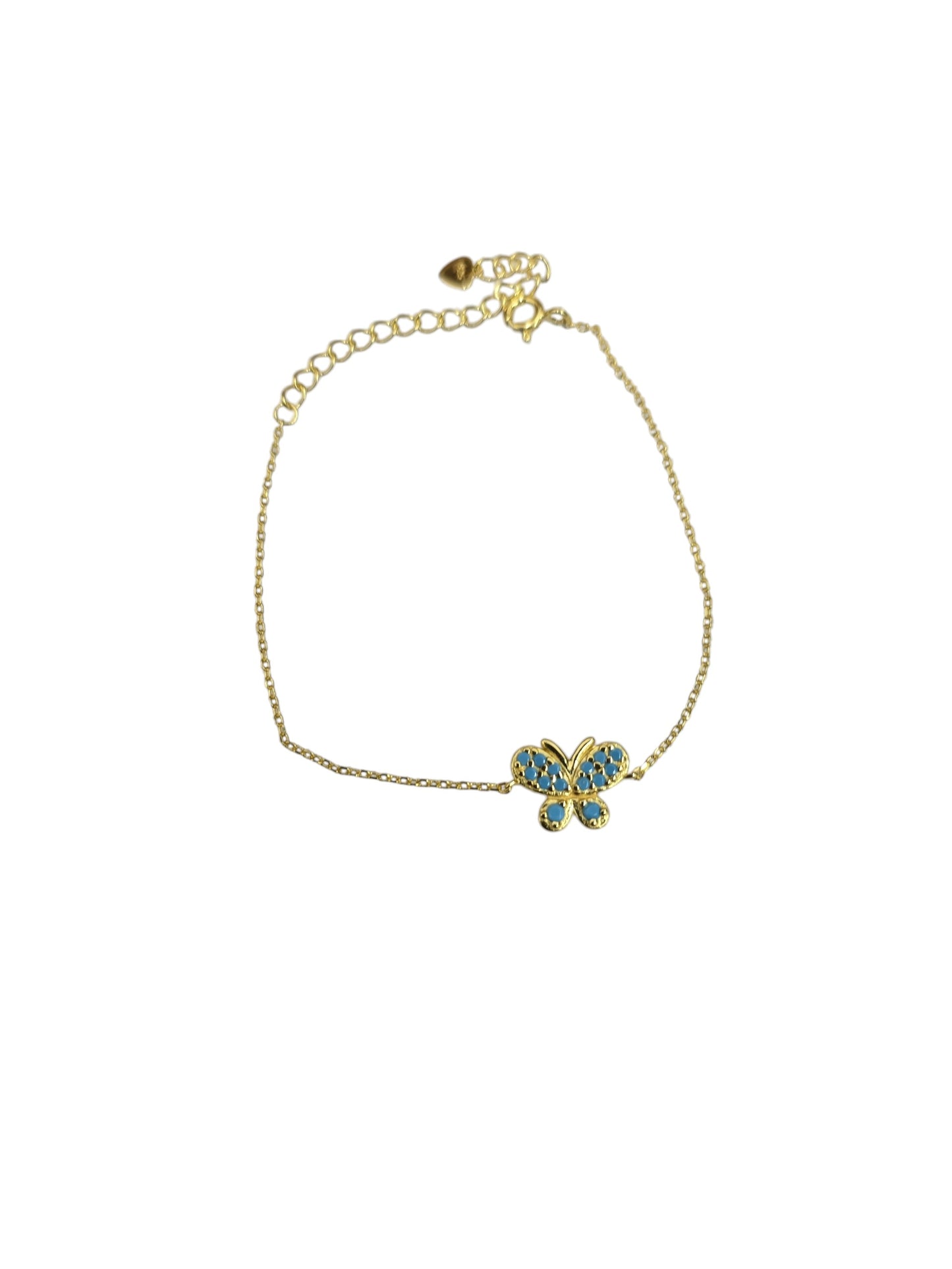 Gold Plated Blue Butterfly Bracelet