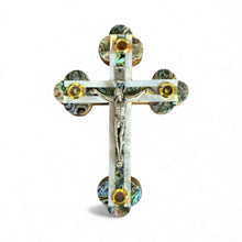 Abalone & Mother of Pearl Inlay Crucifix with Relics – Handcrafted in Bethlehem