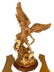 St. Michael the Archangel – Hand-Carved Olive Wood Statue from Bethlehem (16")