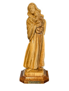 Madonna and Child – Hand-Carved Olive Wood Statue from Bethlehem (5")