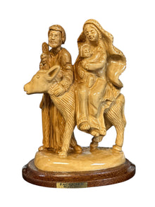 Flight into Egypt – Hand-Carved Olive Wood Statue from Bethlehem (5")