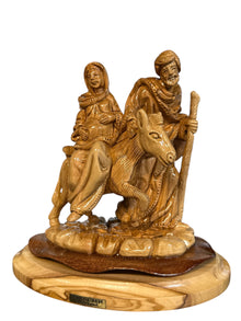 Holy Family Trip to Bethlehem – Hand-Carved Olive Wood Statue from Bethlehem (6.5")