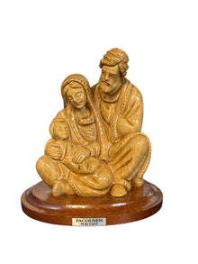 Holy Family – Hand-Carved Olive Wood Statue from Bethlehem (4.5")