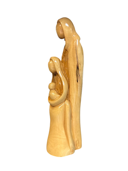 Hand-Carved Olive Wood Holy Family – Graceful Tall Design