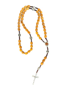 18" Olive Wood Rosary with Soil from Jerusalem – Handmade in Bethlehem