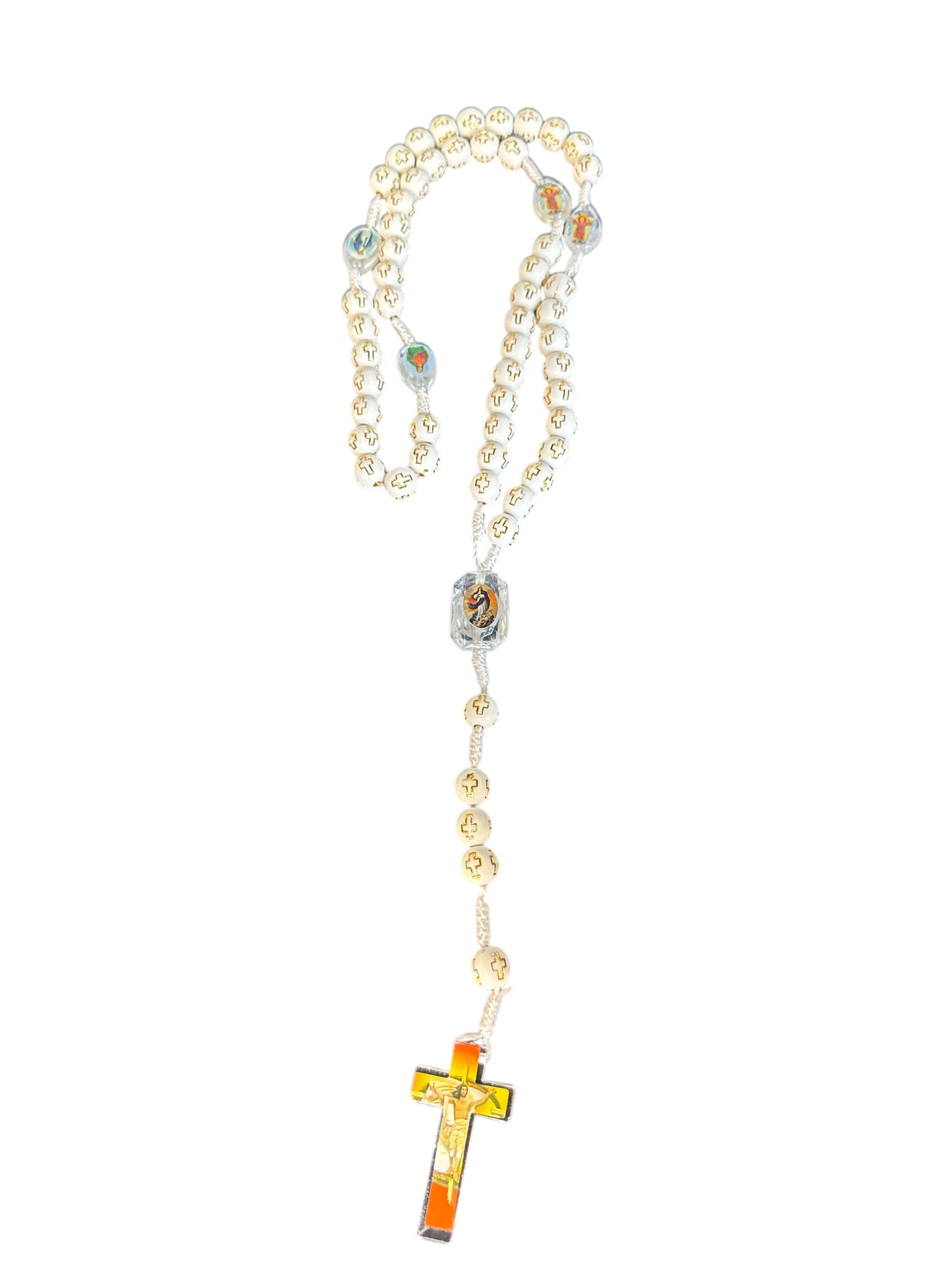 18" Durable Plastic Rosary for Kids – Colorful and Lightweight