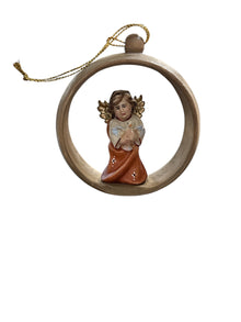 3.5x3.5" Hand-Painted Angel Ornament in Wood Frame