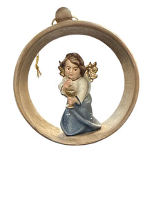 3.5x3.5" Hand-Painted Angel Ornament in Wood Frame