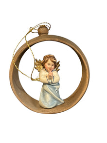 3.5x3.5" Hand-Painted Angel Ornament in Wood Frame