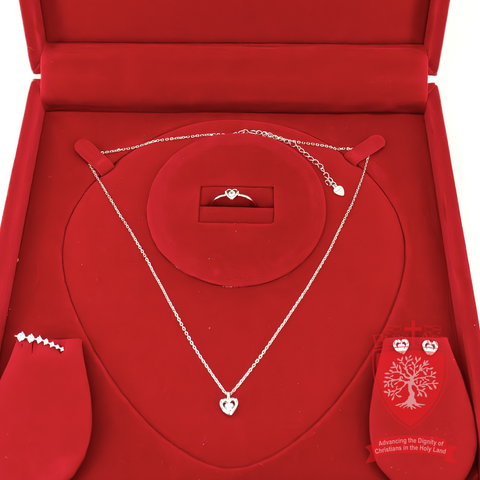 Radiant Heart Trio: Luxury Jewelry Set