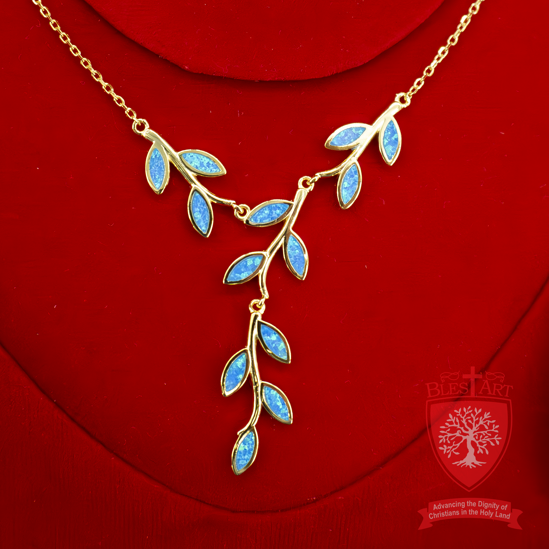 Mystic Serenity: Gold-Plated High-End Jewelry Set with Blue Gems