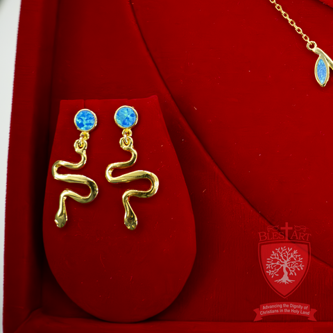 Mystic Serenity: Gold-Plated High-End Jewelry Set with Blue Gems