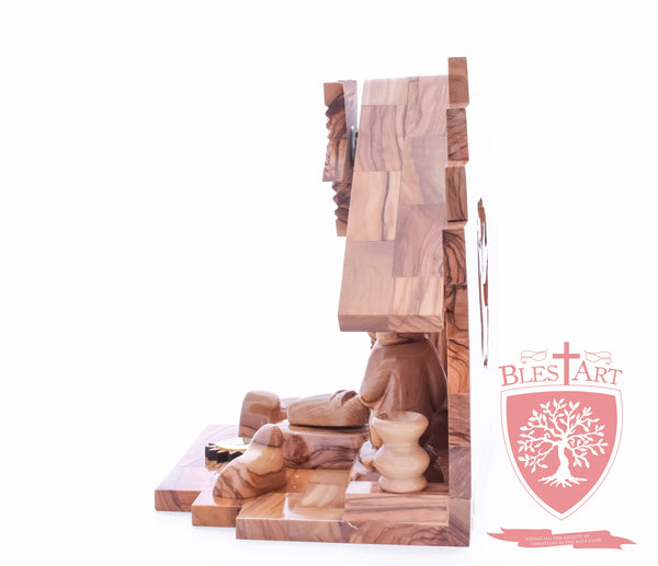 Nativity Set, Musical and non musical, Plain, with Incense from the Tomb of Jesus Size: 7"/ 18 cm Height