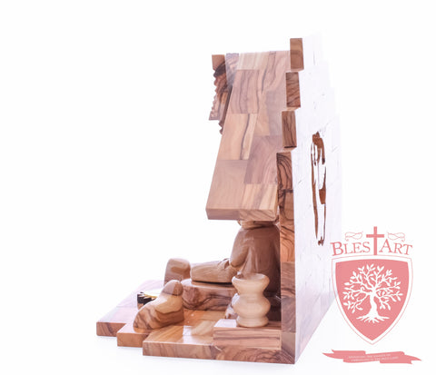 Nativity Set, Musical and non musical, Plain, with Incense from the Tomb of Jesus Size: 7"/ 18 cm Height