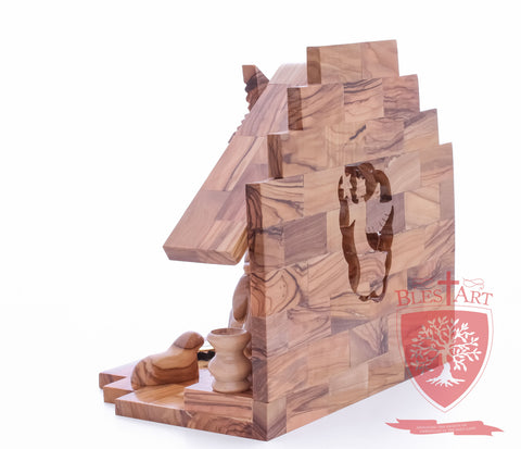 Nativity Set, Musical and non musical, Plain, with Incense from the Tomb of Jesus Size: 7"/ 18 cm Height