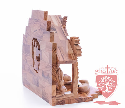 Nativity Set, Musical and non musical, Plain, with Incense from the Tomb of Jesus Size: 7"/ 18 cm Height