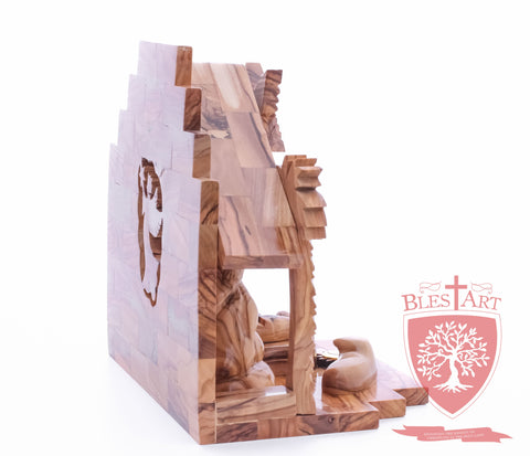 Nativity Set, Musical and non musical, Plain, with Incense from the Tomb of Jesus Size: 7"/ 18 cm Height